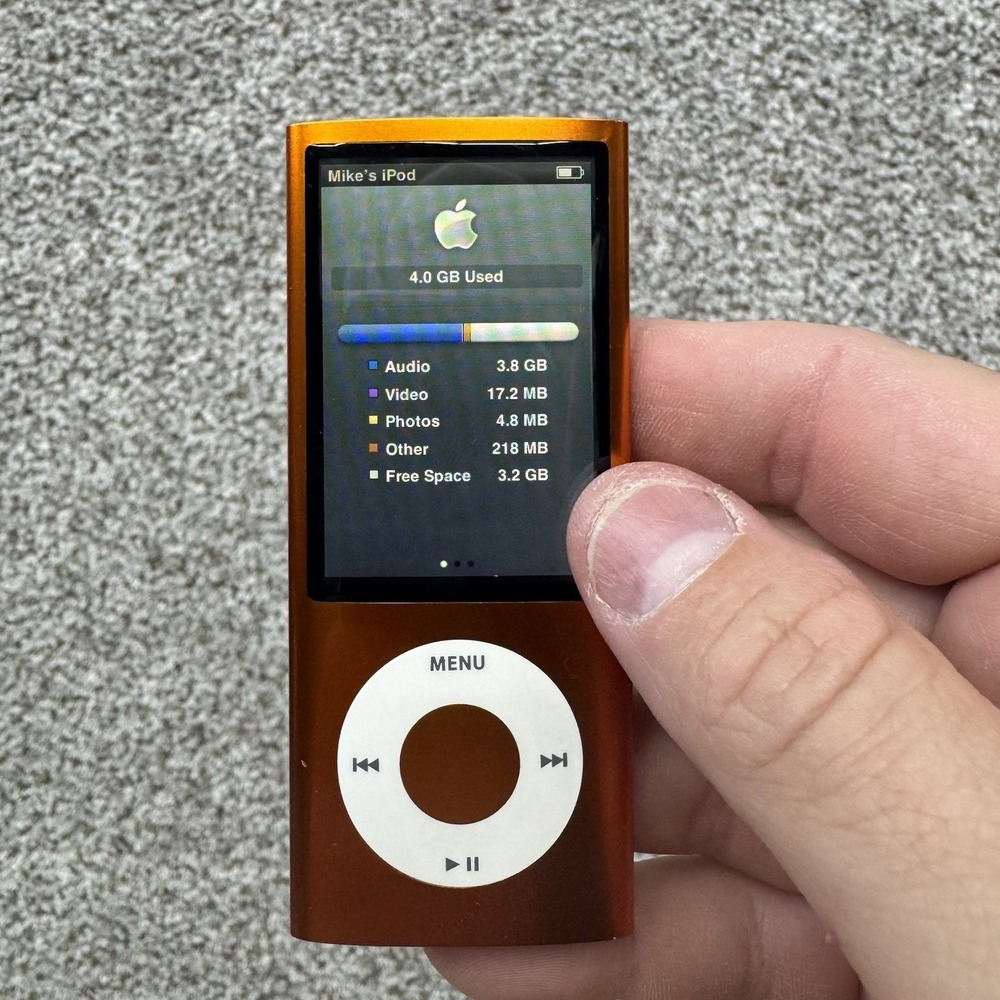 Apple iPod Nano 5th Generation 8GB Metallic Orange A1320 Tested Working